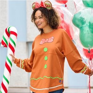Disney Parks Mickey Mouse Gingerbread Spirit Jersey in Spice, Size Small, NWT